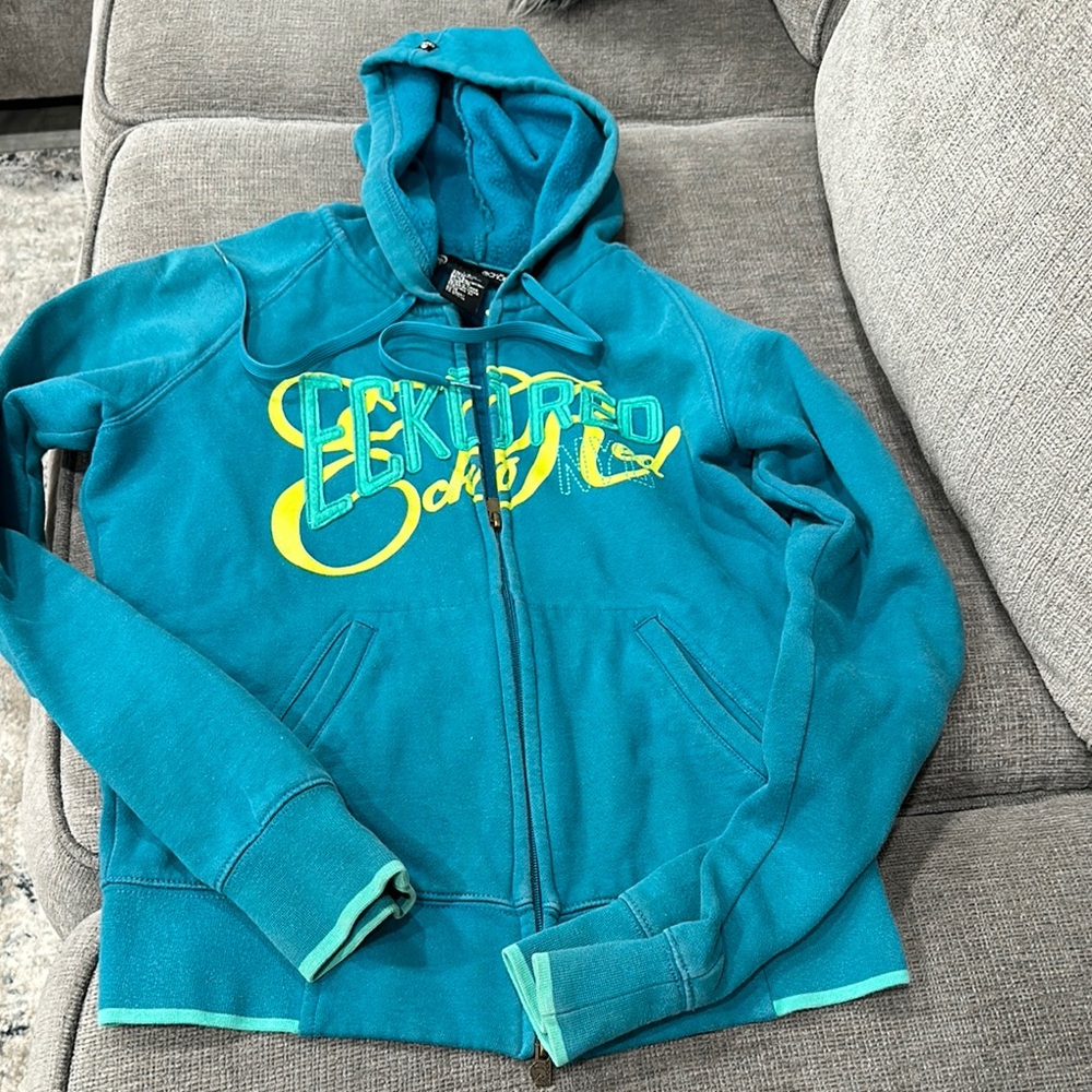 Echo Teal and Yellow Graphic Hoodie